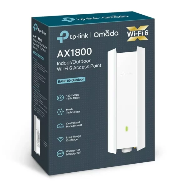 TP-Link Omada EAP610-Outdoor 1800 Mbit/s Blanc Connexion Ethernet, supportant l'alimentation via ce port (PoE)